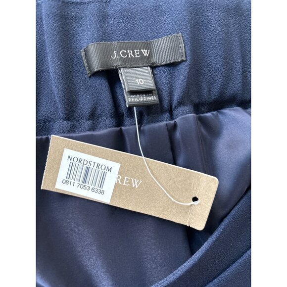 J Crew Ruffle Pencil Skirt in 365 Crepe Navy Blue Size 10 Career Professional NW - Picture 8 of 9